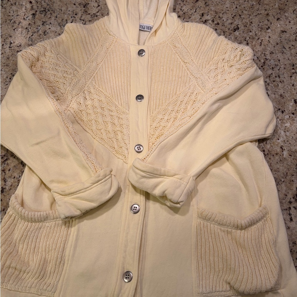 Vintage Cream Knit Button-Up Cardigan - Picture 4 of 8